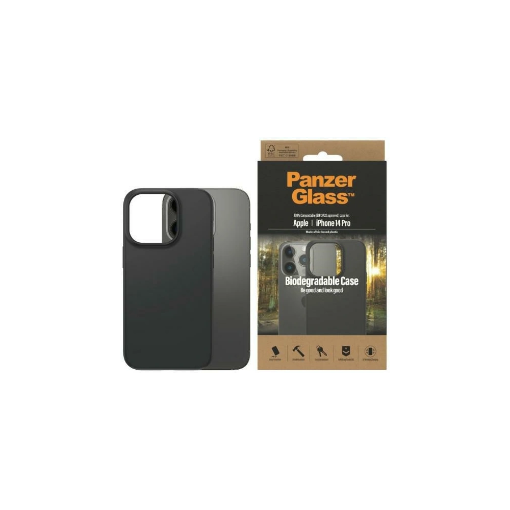 Hurtownia GSM - Etui PanzerGlass Biodegradabilní kryt Apple iPhone 14 Pro černý/black 0418 - PZG17 - {ean13} - Hurt