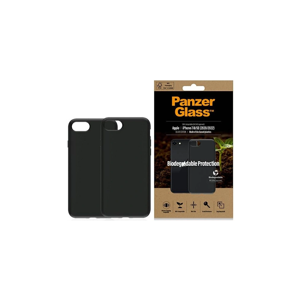 Hurtownia GSM - Etui PanzerGlass Biodegradabilní pouzdro Apple iPhone SE 2022/SE 2020/8/7 černé/black 0346 - PZG20 - {ean13} - Hurt