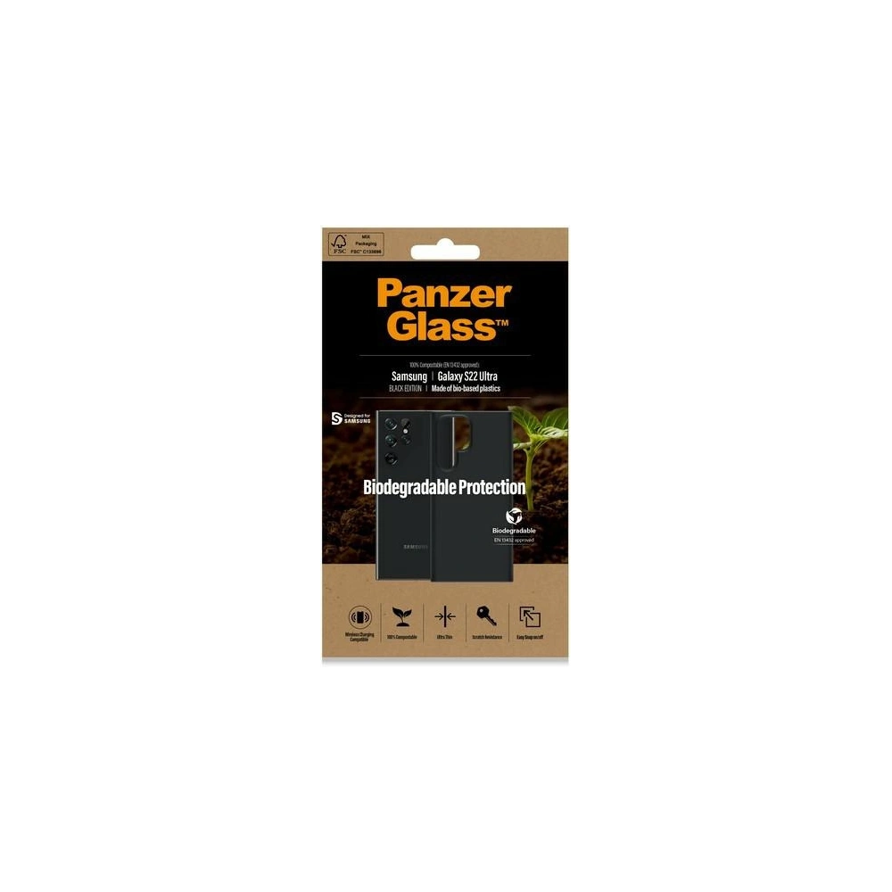 Hurtownia GSM - Etui PanzerGlass biologicky rozložitelné pouzdro Samsung Galaxy S22 Ultra černé/black 0376 - PZG23 - {ean13} - Hurt