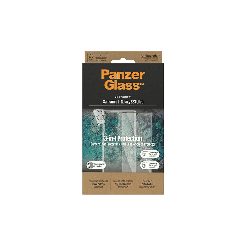 Hurtownia GSM - Zestav PanzerGlass Bundle 3in1 Samsung Galaxy S23 Ultra Hardcase + Protector de Ecran + Obiectiv pentru Cameră 0435+7317 - PZG25 - {ean13} - Hurt