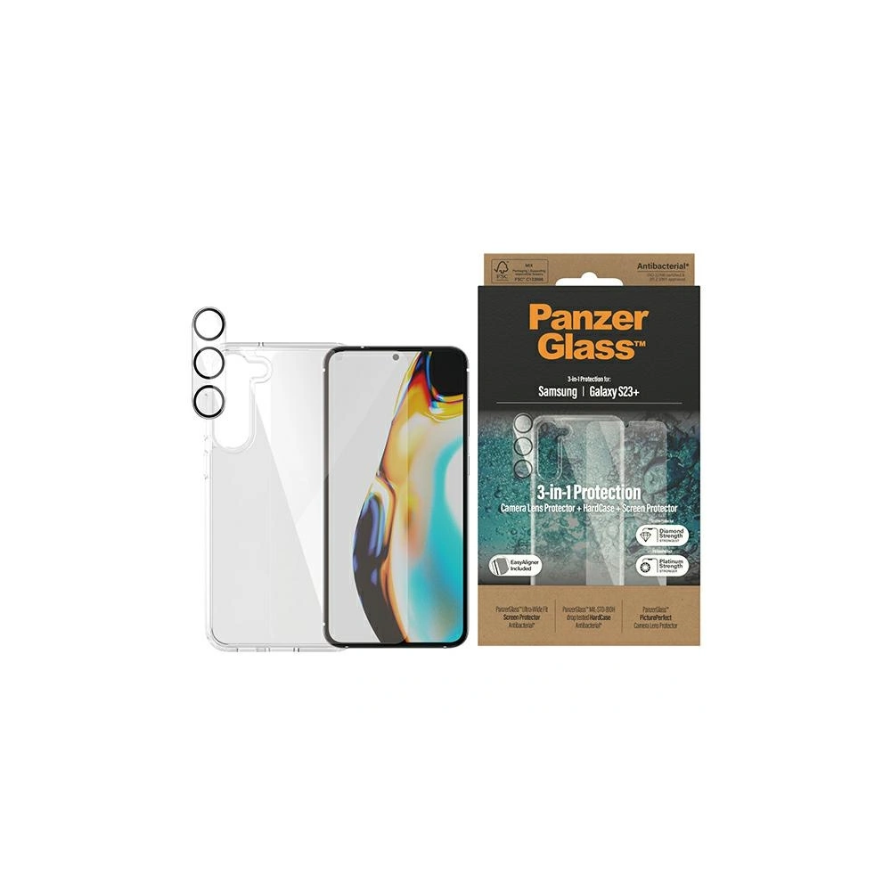 Hurtownia GSM - Set PanzerGlass Bundle 3in1 Samsung Galaxy S23+ Plus Hardcase + Displayschutz + Kameraobjektiv 0434+7316 - PZG26 - {ean13} - Hurt