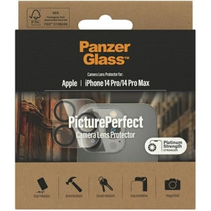Szkło hartowane na obiektyw aparatu PanzerGlass Camera Protector Apple iPhone 14 Pro/14 Pro Max Platinium Strength 0400