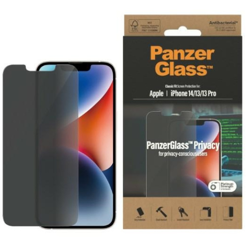 PanzerGlass Distributor - 5711724127670 - PZG31 - PanzerGlass Classic Fit Apple iPhone 14/13/13 Pro Privacy Screen Protection Antibacterial P2767 - B2B homescreen