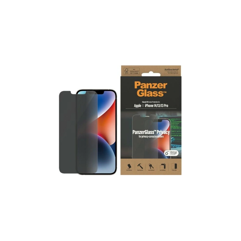 Wholesale PanzerGlass Classic Fit Apple iPhone 14/13/13 Pro Privacy Screen Protection Antibacterial P2767 - PZG31 - {ean13} - Hurt