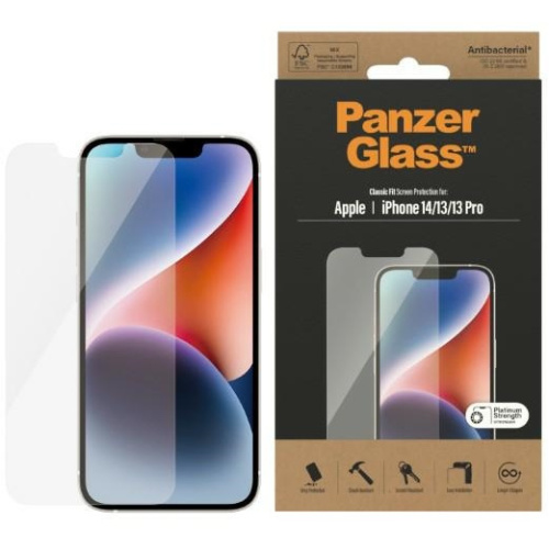 PanzerGlass Distributor - 5711724027673 - PZG32 - PanzerGlass Classic Fit Apple iPhone 14/13/13 Pro Screen Protection Antibacterial 2767 - B2B homescreen