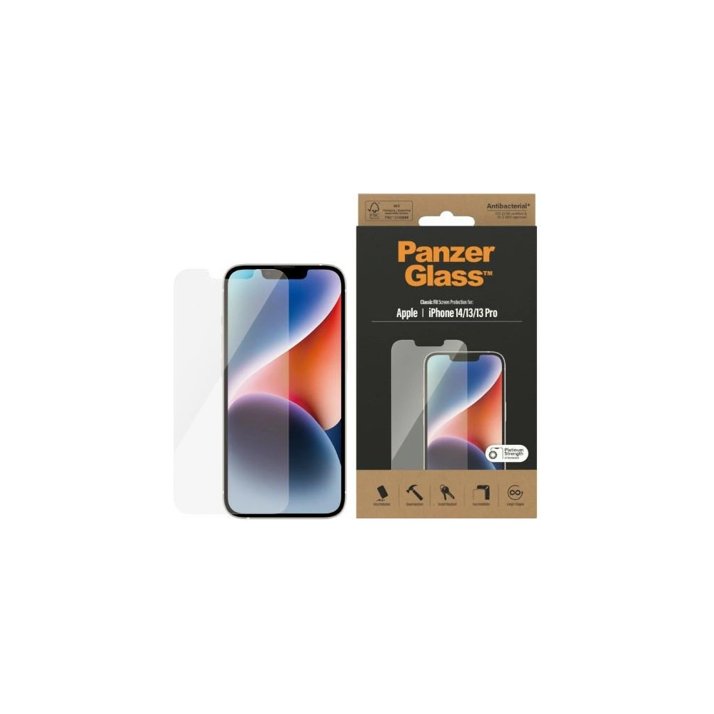 Wholesale PanzerGlass Classic Fit Apple iPhone 14/13/13 Pro Screen Protection Antibacterial 2767 - PZG32 - {ean13} - Hurt
