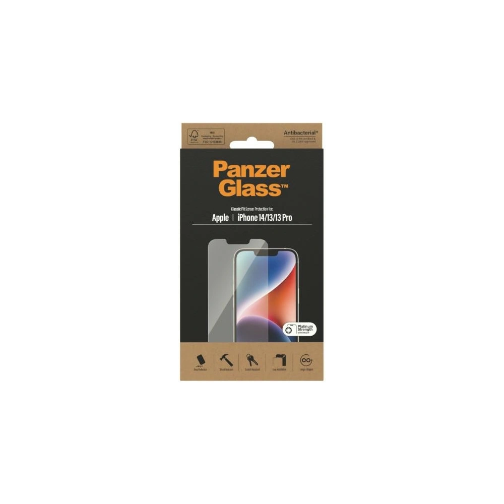 Wholesale PanzerGlass Classic Fit Apple iPhone 14/13/13 Pro Screen Protection Antibacterial 2767 - PZG32 - {ean13} - Hurt