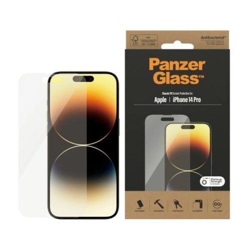 Szkło hartowane PanzerGlass Classic Fit Apple iPhone 14 Pro Screen Protection Antibacterial 2768