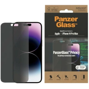 Hurtownia GSM - Gehärtetes Glas PanzerGlass Classic Fit Apple iPhone 14 Pro Max Datenschutzbildschirm Schutz Antibakteriell P2770 - PZG35 - {ean13} - Hurt