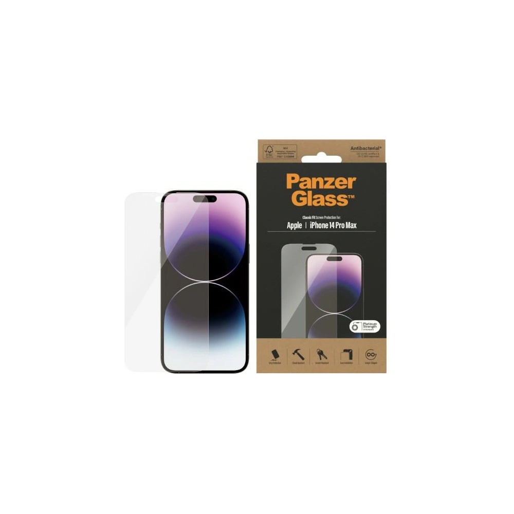 Hurtownia GSM - Szkło hartowane PanzerGlass Classic Fit Apple iPhone 14 Pro Max Screen Protection Antibacterial 2770 - PZG36 - {ean13} - Hurt