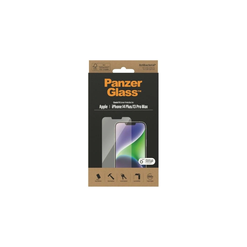 Hurtownia GSM - Gehärtetes Glas PanzerGlass Classic Fit Apple iPhone iPhone 14 Plus / 15 Plus Displayschutz Antibakteriell 2769 - PZG38 - {ean13} - Hurt