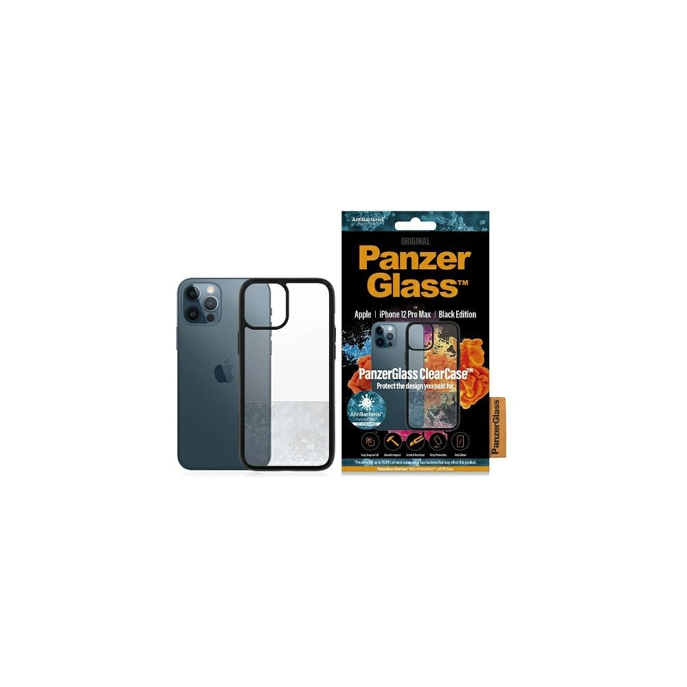 Hurtownia GSM - Etui PanzerGlass ClearCase Apple iPhone 12 Pro Max Antibacterial czarny/black - PZG58 - {ean13} - Hurt