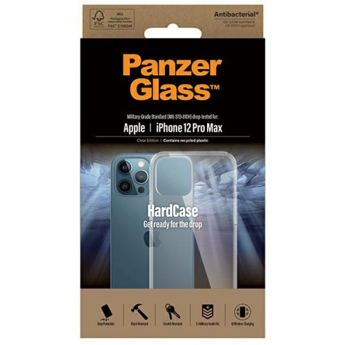 Etui PanzerGlass ClearCase Apple iPhone 12 Pro Max Antibacterial Military grade clear 0425