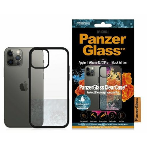 Hurtownia PanzerGlass - 5711724002526 - PZG67 - Etui PanzerGlass ClearCase Apple iPhone 12/12 Pro Antibacterial czarny/black - B2B homescreen