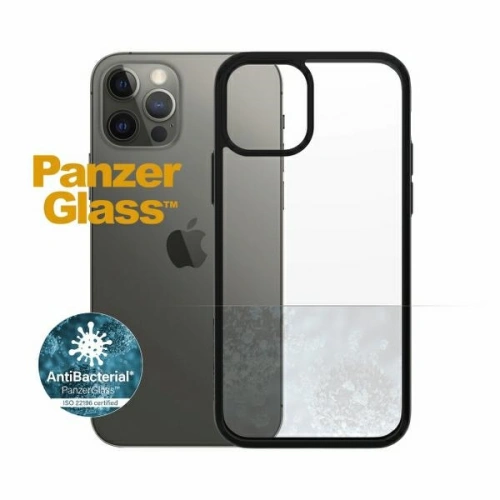 Etui PanzerGlass ClearCase Apple iPhone 12/12 Pro Antibacterial czarny/black
