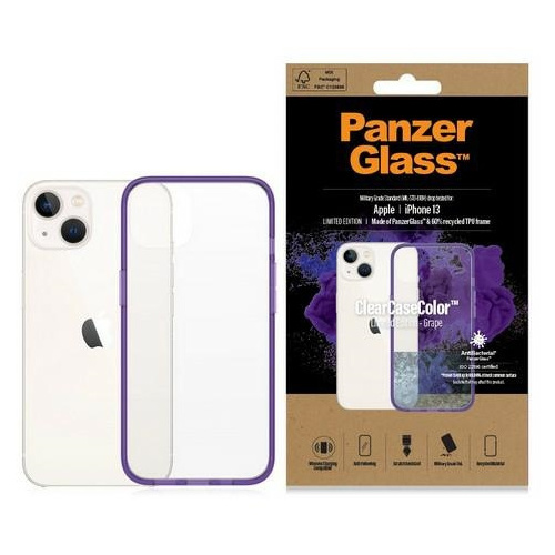 Hurtownia PanzerGlass - 5711724003325 - PZG77 - Etui PanzerGlass ClearCase Apple iPhone 13 Antibacterial Military grade Grape 0332 - B2B homescreen