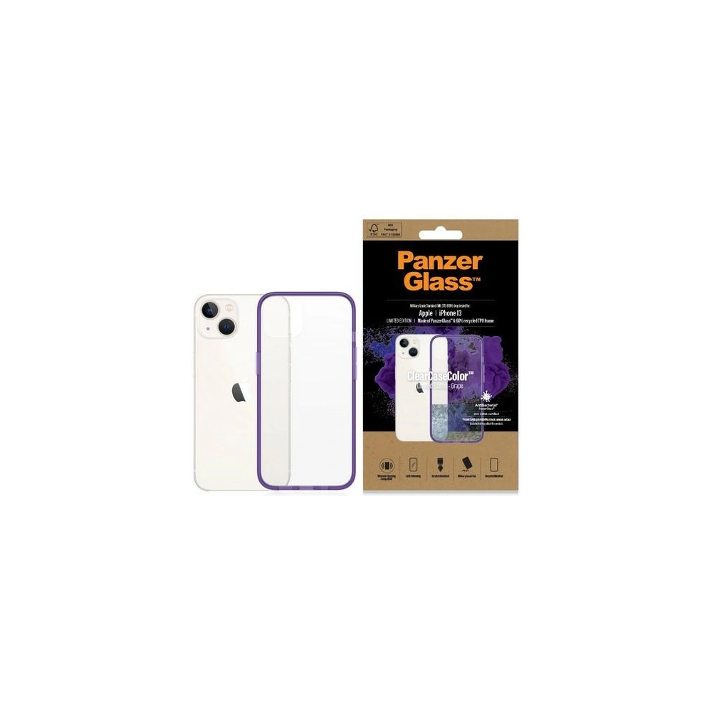 Hurtownia GSM - Etui PanzerGlass ClearCase Apple iPhone 13 Antibacterial Military grade Grape 0332 - PZG77 - {ean13} - Hurt