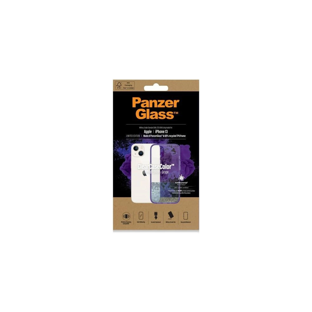 Hurtownia GSM - Etui PanzerGlass ClearCase Apple iPhone 13 Antibacterian de grad militar Grape 0332 - PZG77 - {ean13} - Hurt