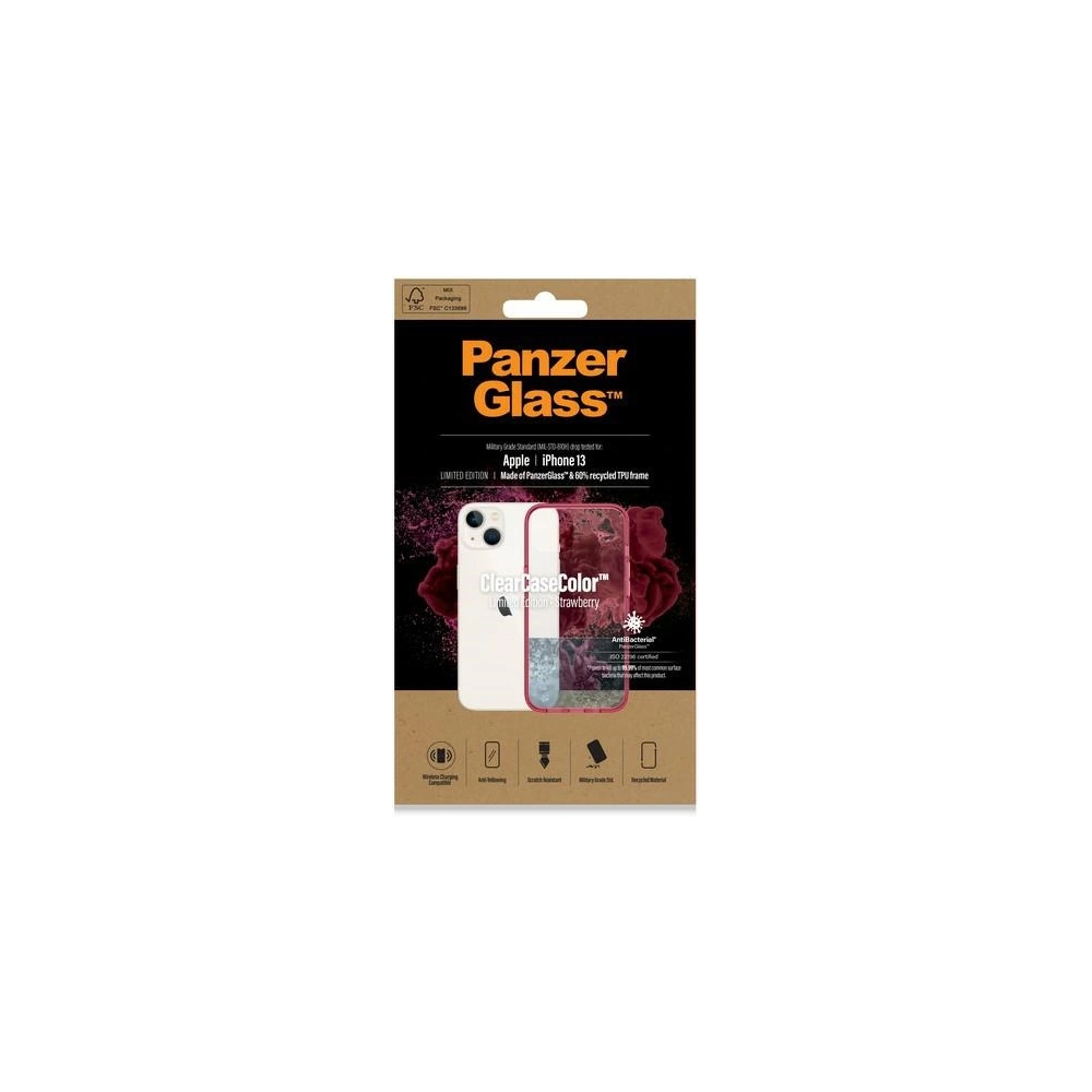 Hurtownia GSM - Etui PanzerGlass ClearCase Apple iPhone 13 Antibacterian de grad militar Căpșună 0335 - PZG79 - {ean13} - Hurt