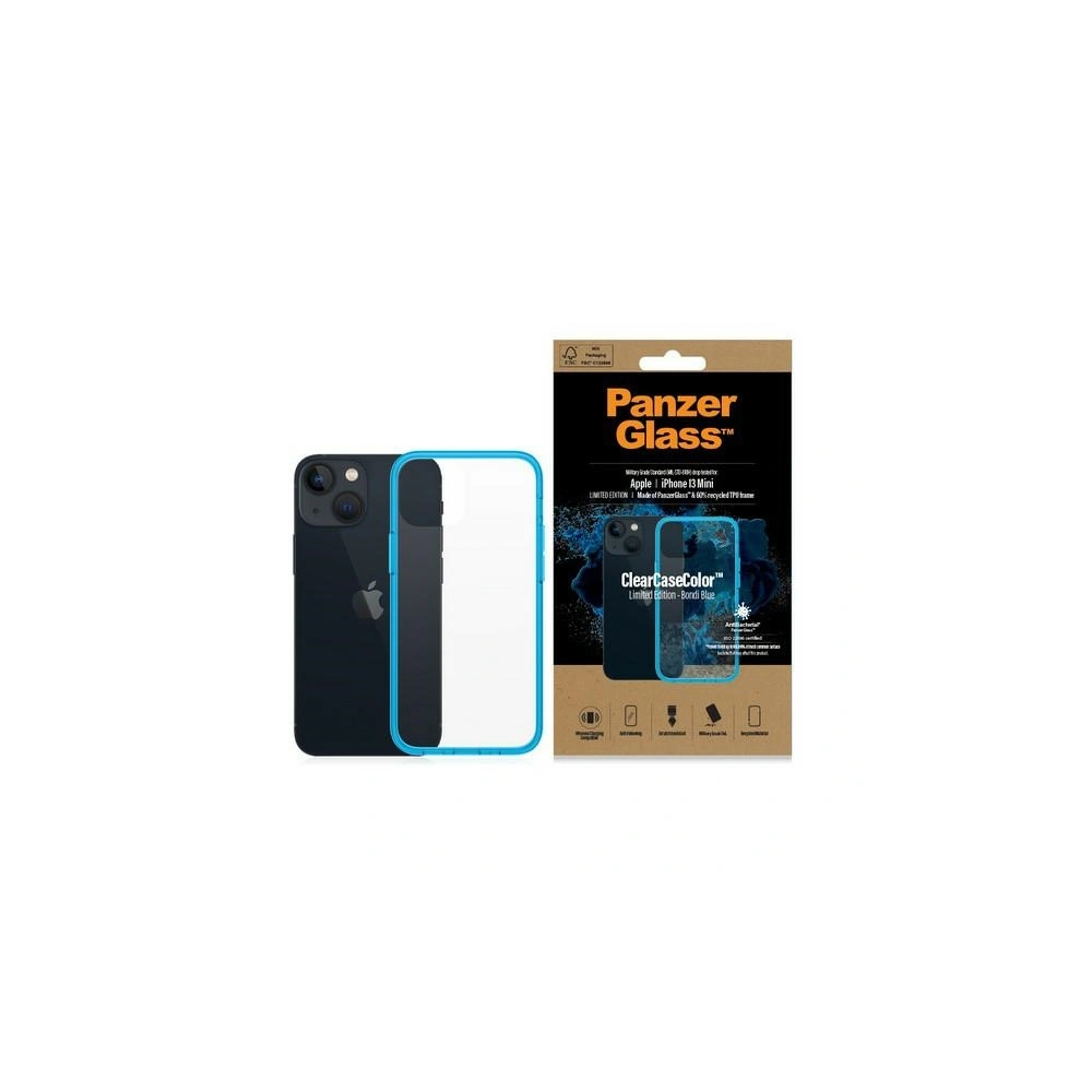 Hurtownia GSM - Etui PanzerGlass ClearCase Apple iPhone 13 mini Antibakteriální vojenské kvality Bondi Blue 0326 - PZG82 - {ean13} - Hurt