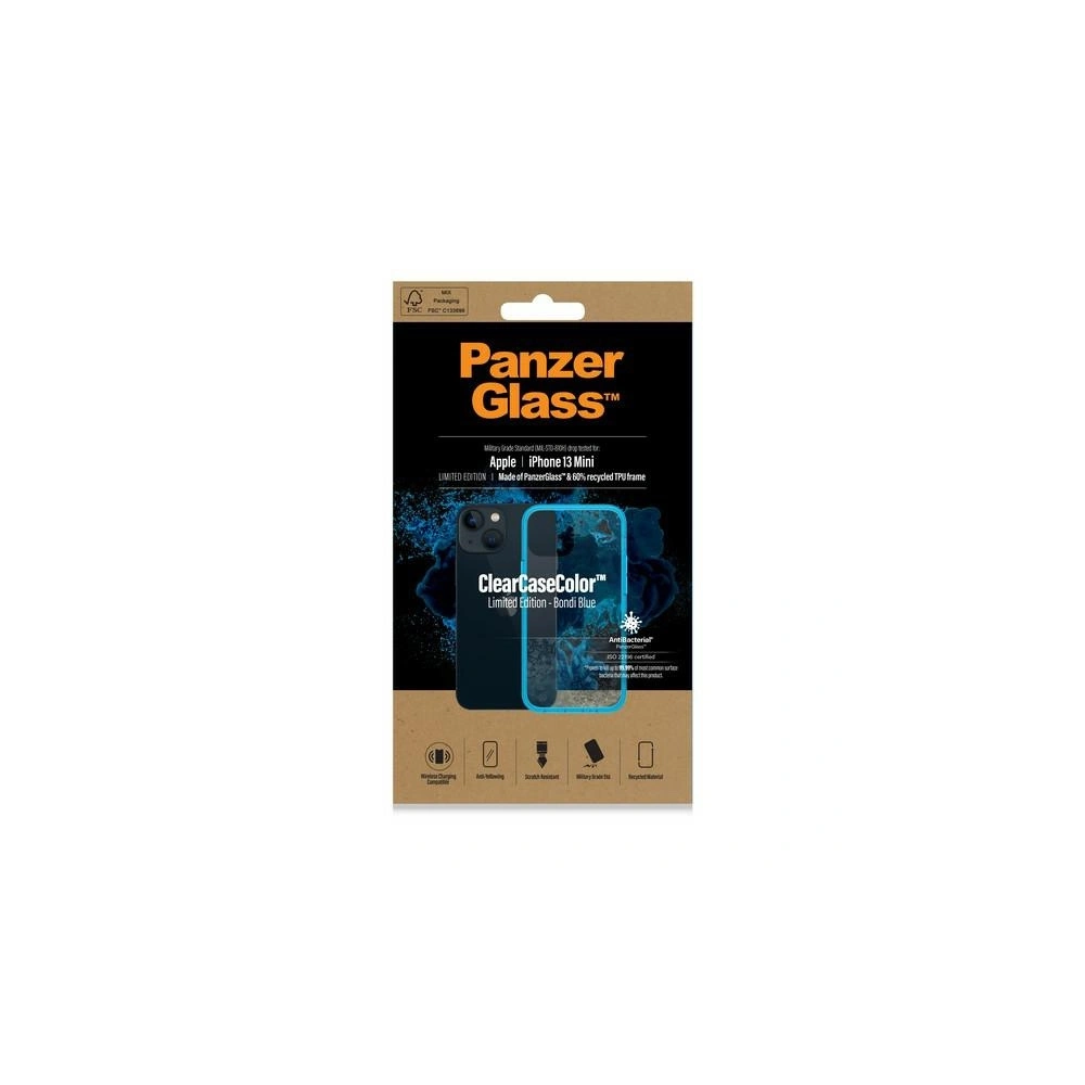 Hurtownia GSM - Etui PanzerGlass ClearCase Apple iPhone 13 mini Antibakteriální vojenské kvality Bondi Blue 0326 - PZG82 - {ean13} - Hurt