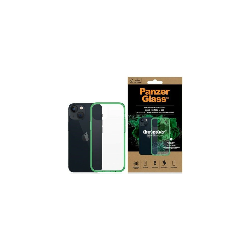 Hurtownia GSM - Etui PanzerGlass ClearCase Apple iPhone 13 mini Antibacterian de grad militar Lime 0329 - PZG84 - {ean13} - Hurt
