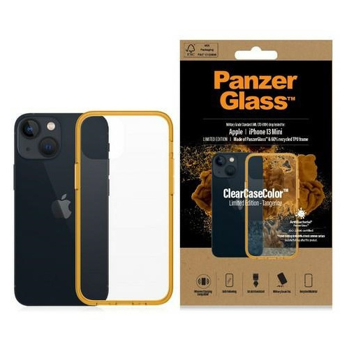 Hurtownia PanzerGlass - 5711724003288 - PZG86 - Etui PanzerGlass ClearCase Apple iPhone 13 mini Antibacterial Military grade Tangerine 0328 - B2B homescreen