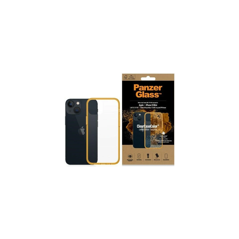 Hurtownia GSM - Etui PanzerGlass ClearCase Apple iPhone 13 mini antibakteriell militärisch geprüft Tangerine 0328 - PZG86 - {ean13} - Hurt