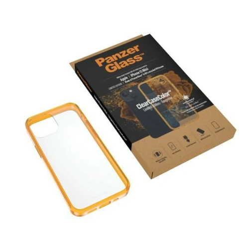 Etui PanzerGlass ClearCase Apple iPhone 13 mini Antibacterial Military grade Tangerine 0328