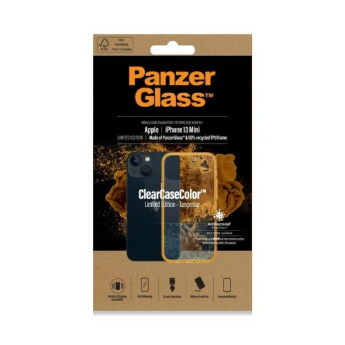 Etui PanzerGlass ClearCase Apple iPhone 13 mini Antibacterial Military grade Tangerine 0328