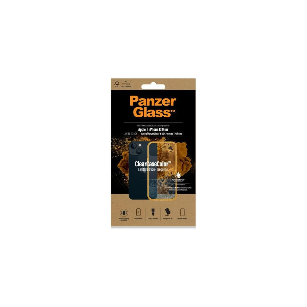 Hurtownia GSM - Etui PanzerGlass ClearCase Apple iPhone 13 mini Antibakteriális Katonai minőségű Tangerine 0328 - PZG86 - {ean13} - Hurt