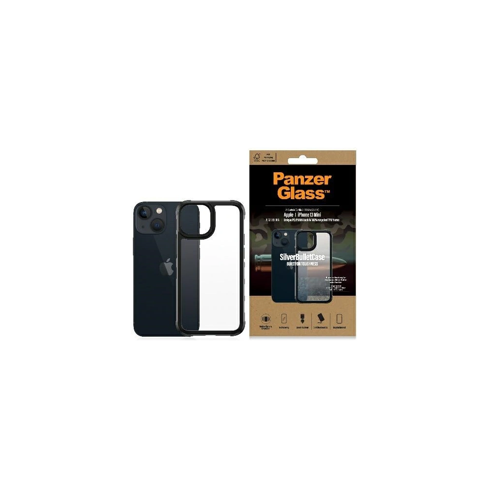 Hurtownia GSM - Etui PanzerGlass ClearCase Apple iPhone 13 mini black Antibacterial Military grade SilverBullet 0318 - PZG87 - {ean13} - Hurt