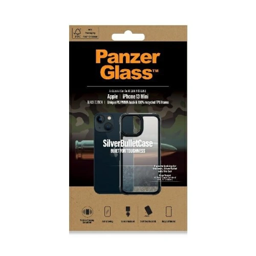Etui PanzerGlass ClearCase Apple iPhone 13 mini black Antibacterial Military grade SilverBullet 0318