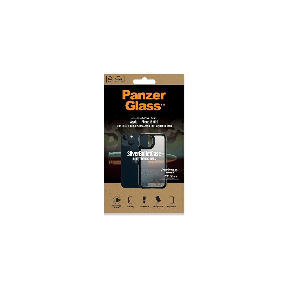 Hurtownia GSM - Etui PanzerGlass ClearCase Apple iPhone 13 mini black Antibacterial Military grade SilverBullet 0318 - PZG87 - {ean13} - Hurt