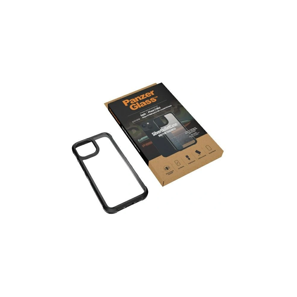 Hurtownia GSM - Etui PanzerGlass ClearCase Apple iPhone 13 mini black Antibacterial Military grade SilverBullet 0318 - PZG87 - {ean13} - Hurt