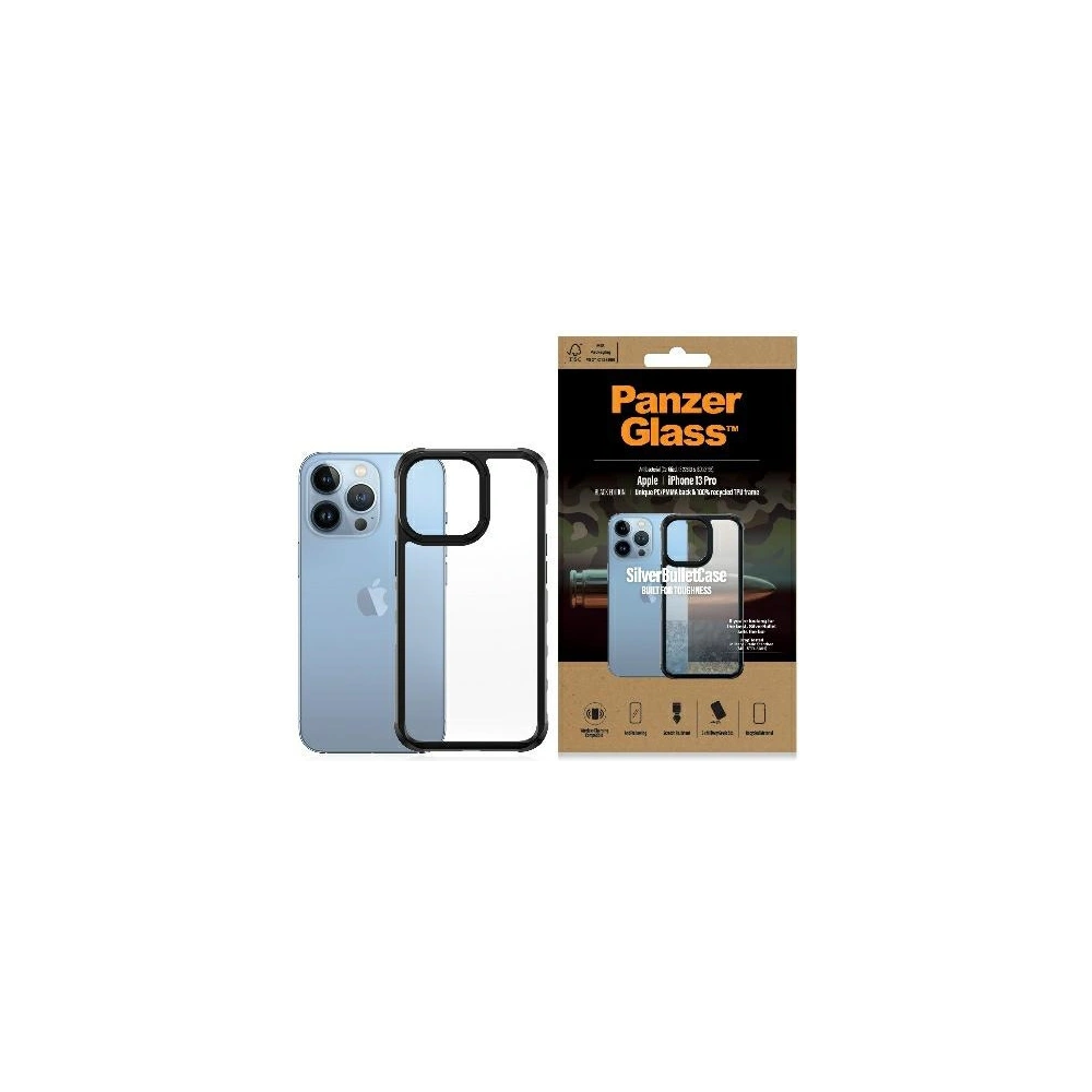 Hurtownia GSM - Etui PanzerGlass ClearCase Apple iPhone 13 Pro black Antibacterial Military grade SilverBullet 0324 - PZG90 - {ean13} - Hurt