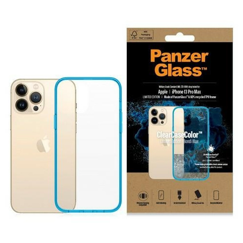 PanzerGlass Distributor - 5711724003417 - PZG92 - PanzerGlass ClearCase Apple iPhone 13 Pro Max Antibacterial Military grade Bondi Blue 0341 - B2B homescreen