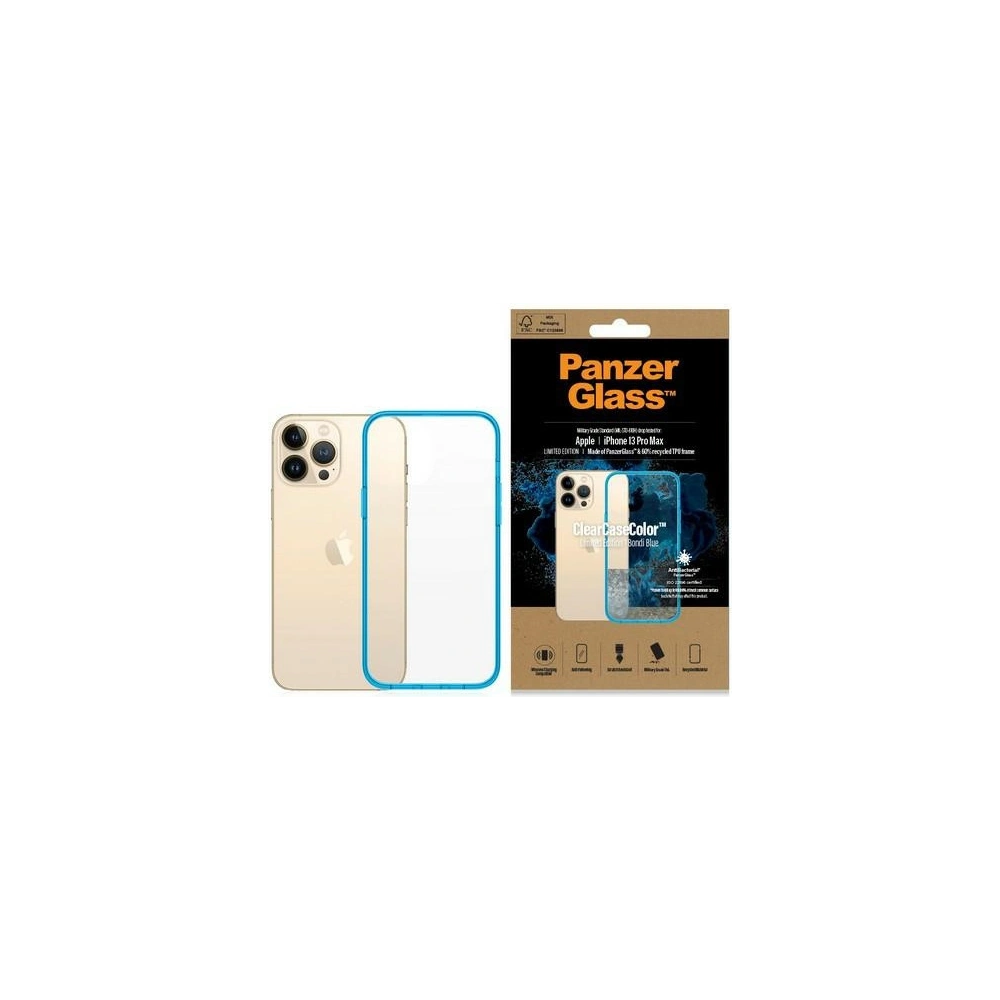 Hurtownia GSM - Etui PanzerGlass ClearCase Apple iPhone 13 Pro Max Antibakteriális katonai minőségű Bondi Blue 0341 - PZG92 - {ean13} - Hurt