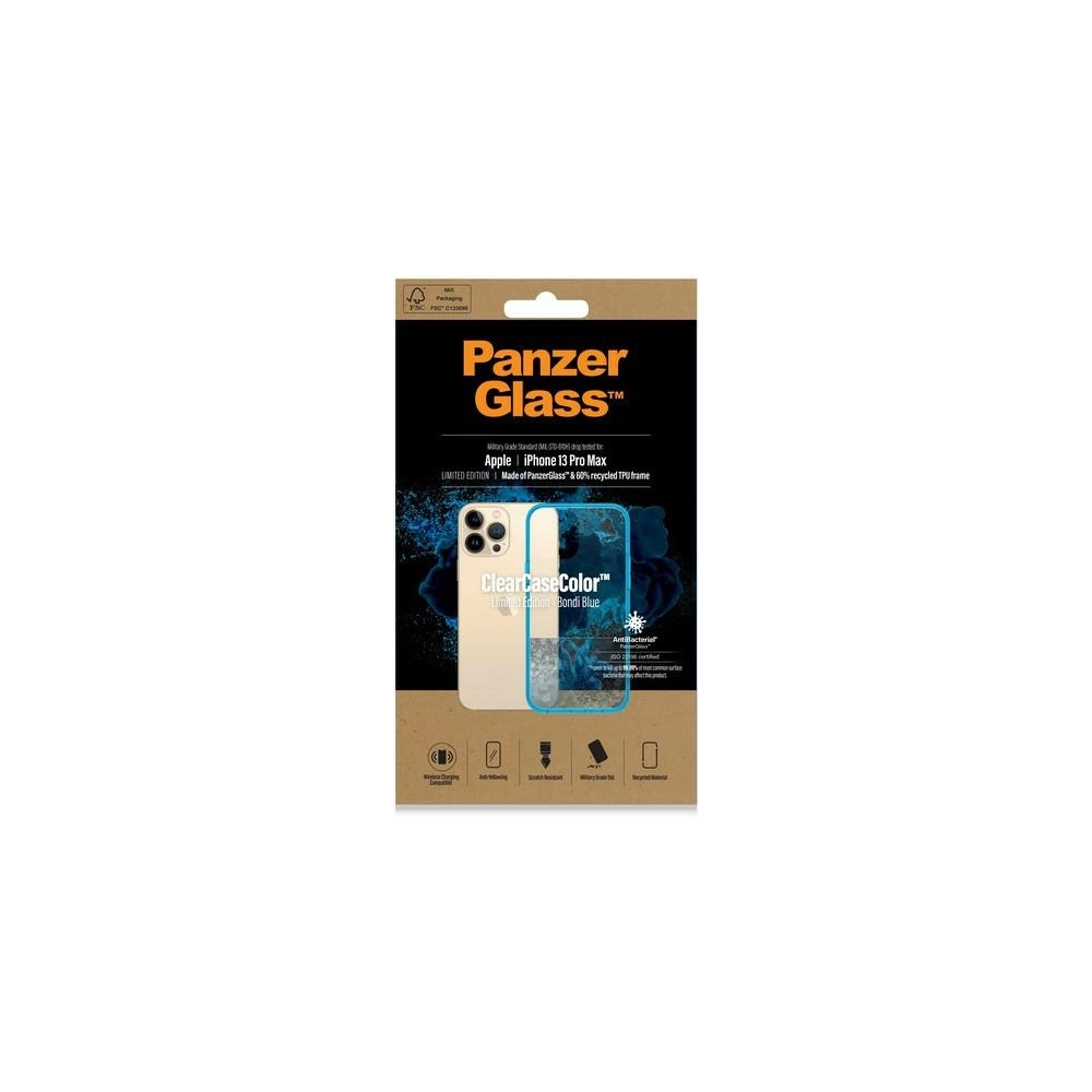 Hurtownia GSM - Etui PanzerGlass ClearCase Apple iPhone 13 Pro Max Antibacterial Military grade Bondi Blue 0341 - PZG92 - {ean13} - Hurt