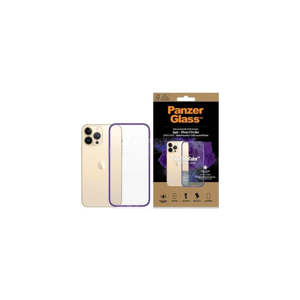 Hurtownia GSM - Etui PanzerGlass ClearCase Apple iPhone 13 Pro Max Antibakteriell Militärqualität Traube 0342 - PZG93 - {ean13} - Hurt