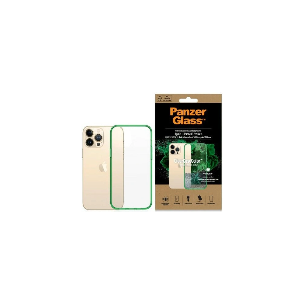 Hurtownia GSM - Etui PanzerGlass ClearCase Apple iPhone 13 Pro Max Antibakteriální vojenské třídy Lime 0344 - PZG94 - {ean13} - Hurt