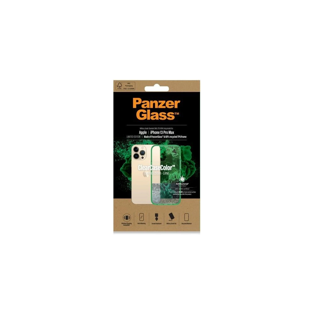 Hurtownia GSM - Etui PanzerGlass ClearCase Apple iPhone 13 Pro Max Antibakteriální vojenské třídy Lime 0344 - PZG94 - {ean13} - Hurt