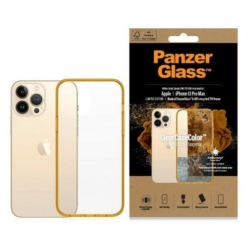 PanzerGlass Distributor - 5711724003431 - PZG96 - PanzerGlass ClearCase Apple iPhone 13 Pro Max Antibacterial Military grade Tangerine 0343 - B2B homescreen