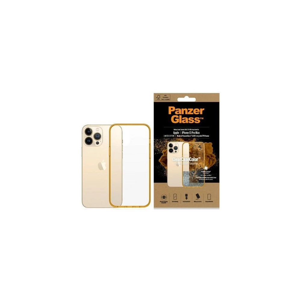Hurtownia GSM - Etui PanzerGlass ClearCase Apple iPhone 13 Pro Max Antibakteriální vojenské třídy Tangerine 0343 - PZG96 - {ean13} - Hurt