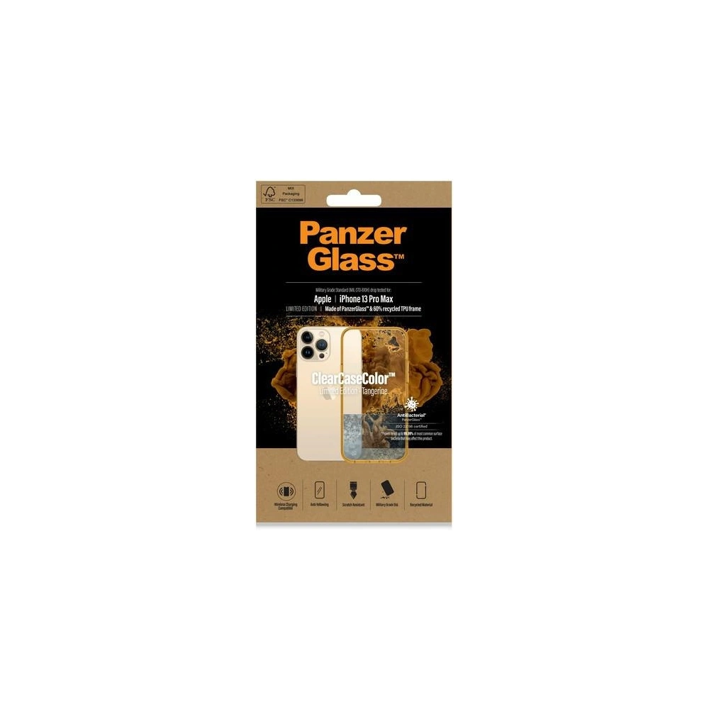 Hurtownia GSM - Etui PanzerGlass ClearCase Apple iPhone 13 Pro Max Antibakteriální vojenské třídy Tangerine 0343 - PZG96 - {ean13} - Hurt