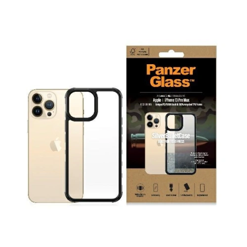 Etui PanzerGlass ClearCase Apple iPhone 13 Pro Max black Antibacterial Military grade SilverBullet 0320