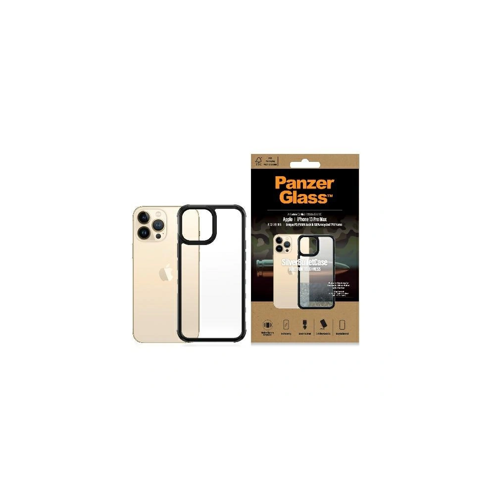 Hurtownia GSM - Etui PanzerGlass ClearCase Apple iPhone 13 Pro Max negru Antibacterian de grad militar SilverBullet 0320 - PZG97 - {ean13} - Hurt