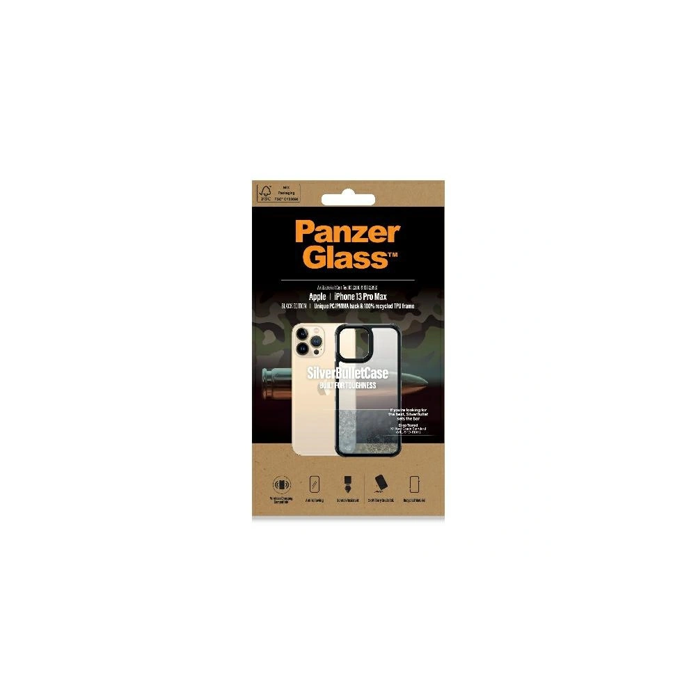Hurtownia GSM - Etui PanzerGlass ClearCase Apple iPhone 13 Pro Max černé antibakteriální vojenské třídy SilverBullet 0320 - PZG97 - {ean13} - Hurt