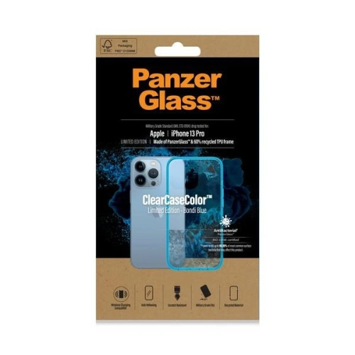 Etui PanzerGlass ClearCase Apple iPhone 13 Pro Antibacterial Military grade Bondi Blue 0336