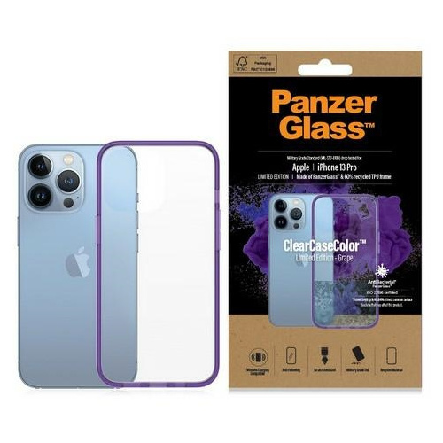 PanzerGlass Distributor - 5711724003370 - PZG99 - PanzerGlass ClearCase Apple iPhone 13 Pro Antibacterial Military grade Grape 0337 - B2B homescreen